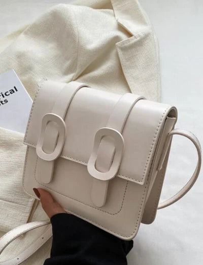 Bolso doble broche crema ref791