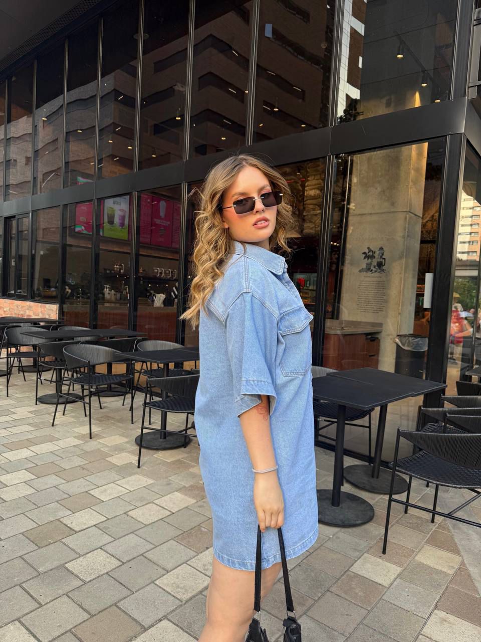 Denim charm dress One Five